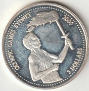 Srebrna moneta Liberia 5 dolarów 1999 Igrzyska XXVII Olimpiady, Sydney 2000