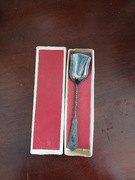 PRL posrebrzona łyżeczka nieużywana do cukru szufelka w pudełku jubilerska