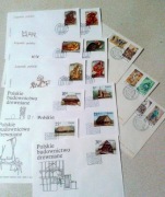 Koperty FDC -serie.1986r i kartki poczt.ZBIÓR 38 sztuk ,