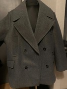 H&M kurtka bosmanka krótki trencz flausz oversize szara duża