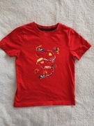 Czerwona bawełniana bluzka w auta cars Lupilu 110 - 116 jak nowa