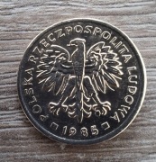 2 zł PRL 1985 rok destrukt źle wybity znak menniczy unikat