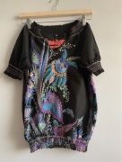 Desigual bluzka damska boho hafty czarna kolory S XS 36 34
