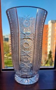 Duży, wazon, kryształowy PRL. 