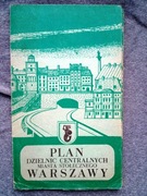 PLAN DZIELNIC CENTRALNYCH miasta stołecznego Warszawy 1955 PRL