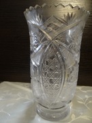 Kryształowy wazony recznie szlifowany duzy PRL