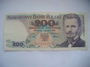 POLSKA Banknot 200 zł 1988 r. Jarosław Dąbrowski seria EM