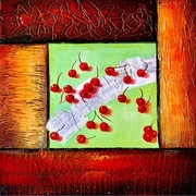 60a WIŚNIE Obraz na płótnie ręcznie malowany