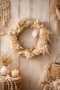 Wianek w stylu Boho beżowy 