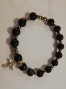RÓŻANIEC bransoletka dziesiątka  hematyt noc kairu krzyż z kryształkami