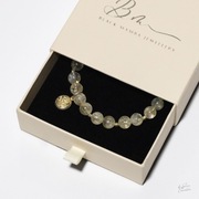 Unikatowa bransoletka z kamieni naturalnych cytryn z dodatkami srebra 925 