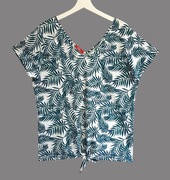 Damska bawełniana bluzka zielona krótki rękaw TXM fashion 42/XL 