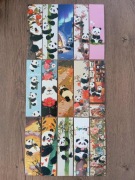15 kartonowych zakładek do książek z pandami