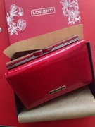 Portfel Damski skórzany, czerwony Nowy