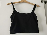 Top czarny M H&M crop top na ramiączkach