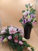 Komplet nagrobny  -kompozycja wiosenno -wielkanocna - magnolia premium 