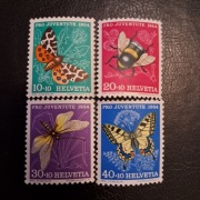 Szwajcaria  1954  motyle  znaczki czyste 