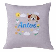 Poduszka z dowolnym imieniem dla dziecka piesek haft prezent