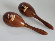 Marakasy drewniane Islas Canarias, vintage 