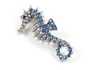 Broszka Konik Morski Cyrkonie Przypinka Pin Kryształ Kolor Srebrny Prezent