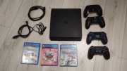PlayStation 4 Slim + 4 pady + gry – zestaw