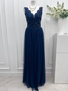 Suknia tiulowa maxi z rozcięciem na nodze NOWA 36 S