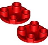 LEGO SLIDE SHOE ROUND 2X2 RED 4278275/2654 2szt.