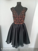 Sukienka wieczorowa czarno brązowa m