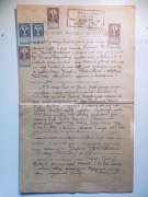 UNIKAT Kontrakt kupna 1920 Księżna Czartoryska, arystokracja, stemple, Lwów