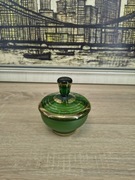 Dekoracyjna cukiernica / pojemnik ze szkła – zielona, z pokrywką