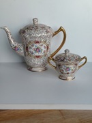 Dzbanek do herbaty , cukiernica Longton pompadour