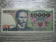BANKNOT PRL 10000 ZŁOTYCH 1987 ROK SERIA L S. WYSPIAŃSKI UNC