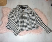 ::::Wełniany płaszcz TWEED z wzorem w pepitkę :::