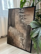 Abstrakcyjny obraz strukturalny w odcieniach brązowych