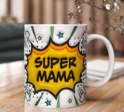 Prezent na dzien matki Super Mama smieszny kubek dla mamy