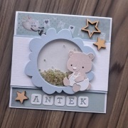 Personalizowana kartka shaker box, na baby shower, roczek