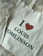 Torba tote bag Louis tomlinson beige pink bawełna cotton bawełniana