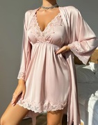 Piżamka damska z szlafrokiem premium L