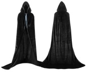 Czarna peleryna z kapturem Halloween rozmiar L nowa