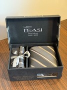 Ekskluzywny zestaw UMBERTO FRASI – krawat, spinki, poszetka ręcznie robiony