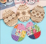 Drewniane zawieszki Wielkanoc Pisanki DIY 40 szt sznurek rozmiary dekoracje