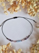 Bransoletka Zodiakalna RAK - Talizman - akwamaryn, ametyst, kwarc różowy