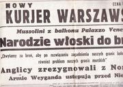 NOWY KURJER WARSZAWSKI /Wwa 1940_05_27,  nr 123 i 06_11, nr 135