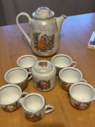 Porcelanowy pozłacany Servis 