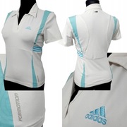 *T-SHIRT DAMSKI BLUZKA POLO ADIDAS S/M BIAŁA SPORT TRENING