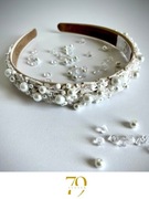 Opaska perłowa ślubna, ręcznie zdobiona 79 AVENUE