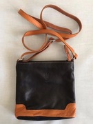 Mała torebka skórzana czarna z brązem 