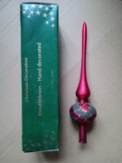 Szpic choinkowy S.P.Milicz rękodzieło PRL ustnie dmuchany ręcznie malowany 