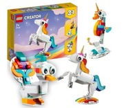 LEGO Creator 3 w 1. Magiczny jednorożec, konik morski, paw. Kucyk pony.