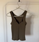 Zara bluzka khaki na ramiączkach S